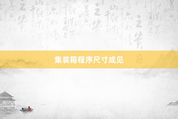 集装箱程序尺寸成见